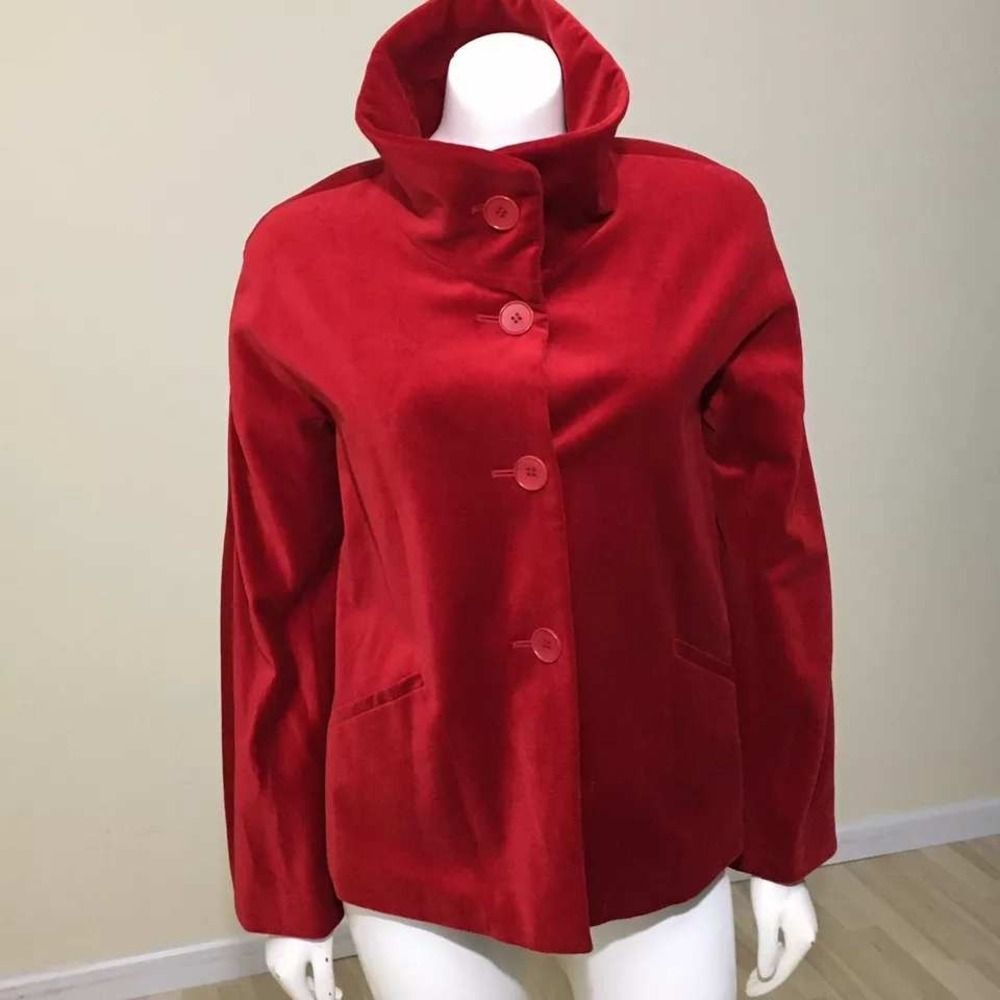 Talbots Red Velvet Jacket size 12P - Picture 2 of 10